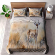 A Gazelle Standing In A Desert Printed Bedding Set Bedroom Decor Watercolor Hunting Design