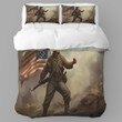 American Solider Independence Day Printed Bedding Set Bedroom Decor Patriotic Design