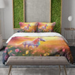 A Magical Unicorn Filled Meadow Printed Bedding Set Bedroom Decor For Kids