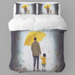 A Man And Child In The Rain Printed Bedding Set Bedroom Decor Fathers Day