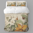 Aesthetic Butterflies And Flowers Printed Bedding Set Bedroom Decor Botanical Floral Design