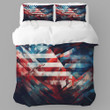 American Flag In Geometric Shape Printed Bedding Set Bedroom Decor Patriotic Design