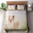 Adorable Dog Running Printed Bedding Set Bedroom Decor Anime Design