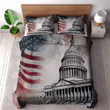 American Flag And Capitol Building Printed Bedding Set Bedroom Decor Patriotic Design