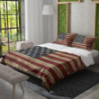 American Flag Made Of Wood Printed Bedding Set Bedroom Decor Patriotic Design