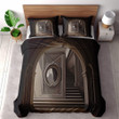 An Arched Arch With Sculpture On The Wall Printed Bedding Set Bedroom Decor