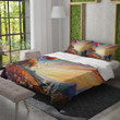 A Surreal Landscape With Floating Planets Printed Bedding Set Bedroom Decor Oil Painting Galaxy Design
