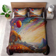 A Surreal Landscape With Floating Planets Printed Bedding Set Bedroom Decor Oil Painting Galaxy Design
