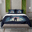A Silhouttle Of A Soldier Printed Bedding Set Bedroom Decor Patriotic Design