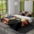 An Eagle Against American Flag Printed Bedding Set Bedroom Decor Patriotic Design