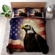 An Eagle Against American Flag Printed Bedding Set Bedroom Decor Patriotic Design