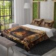 A Rustic Fireplace Printed Bedding Set Bedroom Decor Oil Painting Design