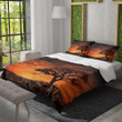 A Tree In Orange Sky Printed Bedding Set Bedroom Decor Landscape Design