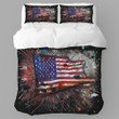 An American Flag Fireworks Printed Bedding Set Bedroom Decor Patriotic Design