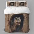 A Velociraptor Through A Small Hole Printed Bedding Set Bedroom Decor Realistic Design