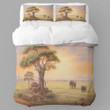 A Sprawling Savanna With Elephants Printed Bedding Set Bedroom Decor Painting Landscape Design