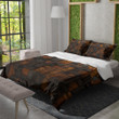An Image Covered In Black And Brown Metals Printed Bedding Set Bedroom Decor
