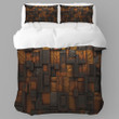 An Image Covered In Black And Brown Metals Printed Bedding Set Bedroom Decor
