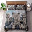 A Towering Stone Castle Printed Bedding Set Bedroom Decor Drawing Architecture Design