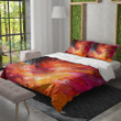 An Abstract Vibrant Galaxy Printed Bedding Set Bedroom Decor Watercolor Painting Galaxy Design