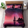 A Sailboat In Dreamy Scenery Printed Bedding Set Bedroom Decor Cosmic Landscape Design