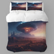 An Alien World Floating Printed Bedding Set Bedroom Decor Galaxy Design