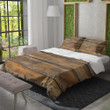 A Rustic Wooden Plank Printed Bedding Set Bedroom Decor Texture Design