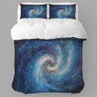 A Spiral Galaxy With Bright Stars And Nebulae Printed Bedding Set Bedroom Decor Galaxy Design
