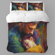 An Emotional Fathers Day Painting Printed Bedding Set Bedroom Decor