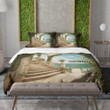 A Picture Of A Patio With Staircase To The Seaside Printed Bedding Set Bedroom Decor