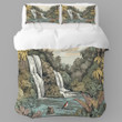 A Waterfall Falling Into River Printed Bedding Set Bedroom Decor Tropical Design