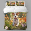 A Playful And Mischievous Puppy Printed Bedding Set Bedroom Decor For Kids Animal Painting Design
