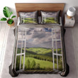 A Modern Window With A View Of The Countryside Printed Bedding Set Bedroom Decor