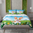 An Adorable Corgi Blue Sky Printed Bedding Set Bedroom Decor For Kids