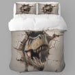 An Enormous Dinosaur Breaking Thought Hole Printed Bedding Set Bedroom Decor Realistic Design