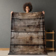 Old Giant Wood Printed Sherpa Fleece Blanket Texture Design
