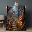 Mystery Pathway Printed Sherpa Fleece Blanket Halloween Design