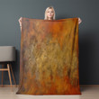 Orange And Black Pigments Printed Sherpa Fleece Blanket Metallic Texture