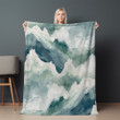 Ocean Waves Printed Sherpa Fleece Blanket Summer Landscape Design