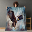 National Bird Of The United States Printed Sherpa Fleece Blanket Patriotic Design