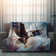 National Bird Of The United States Printed Sherpa Fleece Blanket Patriotic Design