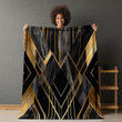 Opulence Art Deco Marble Printed Sherpa Fleece Blanket Texture Design