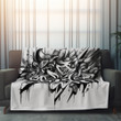 Old School Graphic Graffiti Printed Sherpa Fleece Blanket Black And White Painting Design
