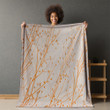 Orange And White Dots Mid Century Printed Sherpa Fleece Blanket