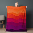 Orange And Purple Waves Printed Sherpa Fleece Blanket Gradient Design