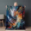 Nature Of The Universe Printed Sherpa Fleece Blanket Abstract Painting Galaxy Design