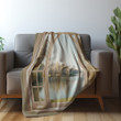 Panoramic View To The Lake In The Distance Printed Sherpa Fleece Blanket