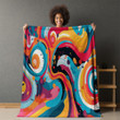 Pop Art Liquid Swirl Printed Sherpa Fleece Blanket Texture Design