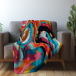 Pop Art Liquid Swirl Printed Sherpa Fleece Blanket Texture Design