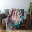 Pastel Shades Of Pink And Blue Printed Sherpa Fleece Blanket Paperwork Galaxy Design